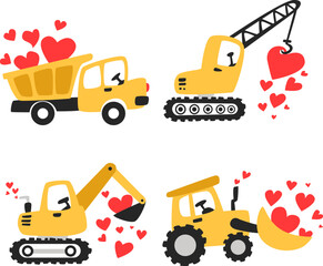 Valentine construction I dig you for boy love