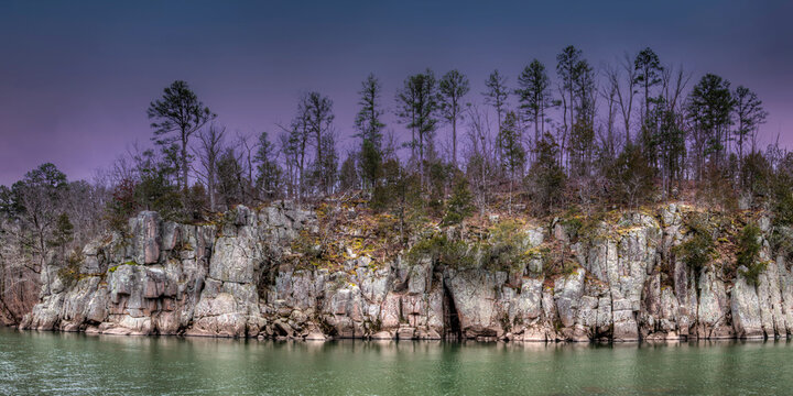 Granite Bluff Along The St. Francis River At The Silver Mines Recreation Area In The Mark Twain National Forest 