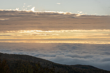 Field of Clouds Hanging Below Blue Ridge Parkway