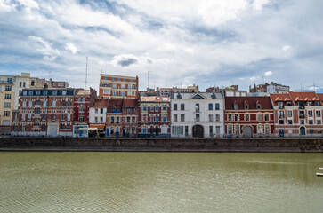 Obraz premium Buildings on the riverside in Lille, France