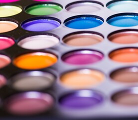 Set of colourful shadow for make-up isolated on white