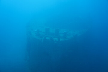 Shipwreck lying on the ocean floor in Mamala Bay near Waikiki Beach in Honolulu, Hawaii