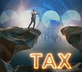 Businessman in tax payment concept