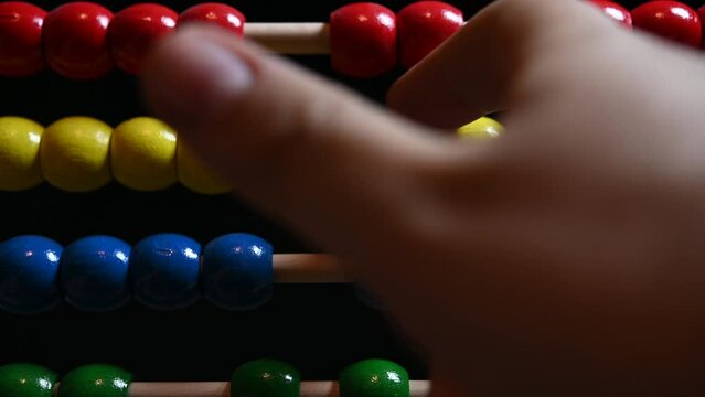 Colorful Abacus Close Up, Concept of Finances and Business. Arithmetical and Mathematical Tool in Finances 