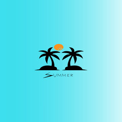Fototapeta na wymiar coconut tree icon image illustration vector design beach scenery symbol