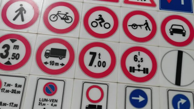 educational road signs for school driving in 4k resolution