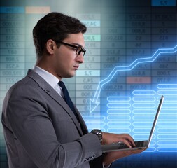 Businessman in stock exchange trading concept