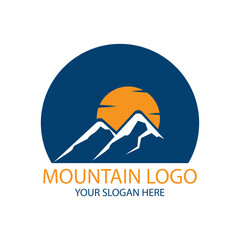 mountain concept logo icon vector template on white background