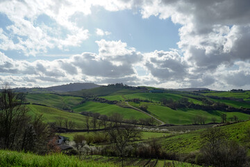 Fototapeta na wymiar Rolling hills in the Tuscan countryside