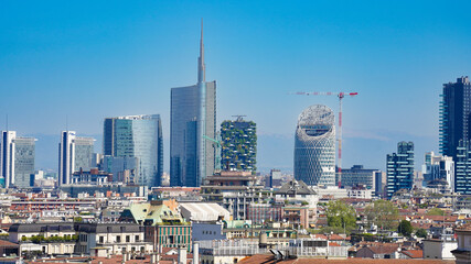 Fototapeta na wymiar Skyline of the Italian city of Milan
