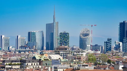 Meubelstickers Skyline van de Italiaanse stad Milaan © tristanbnz