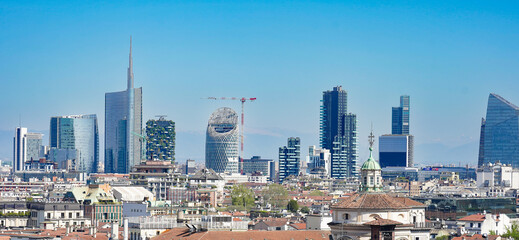 Skyline van de Italiaanse stad Milaan