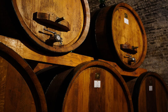 An underground wine cellar in Tuscany