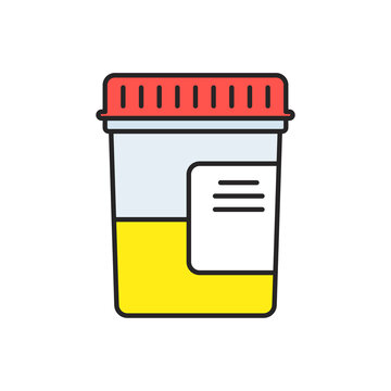 urine sample container with red lid clip art preview
