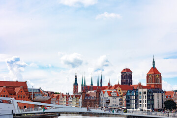 Obraz premium Beautiful architecture of the old city. Gdansk, Poland. European architecture.