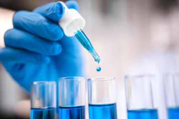 Health care researchers working in life science laboratory, medical science technology research work for test a vaccine, coronavirus covid-19 vaccine protection cure treatment