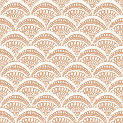 Scales vector seamless pattern. Oriental decorative repeat background. Lace pattern.