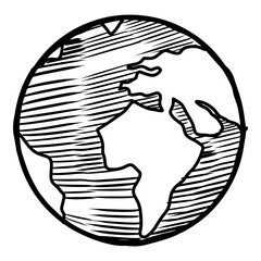 Doodle sketch style of Hand drawn Globe vector illustration for concept design.