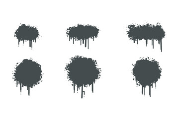 Black Distress Brushes. Grunge Texture. Splash Banner. vector illustration.