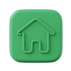 home icon button 3d render