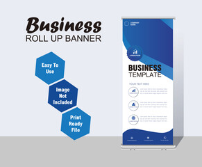 corporate rolled up banner template vertical simple design