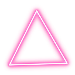 pink neon triangle - obrazy, fototapety, plakaty