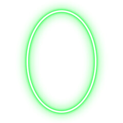 green neon oval frame