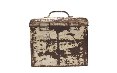 rusty metal first aid box