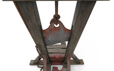 Guillotine used on white background
