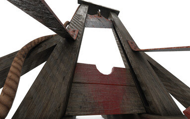 Guillotine used on white background