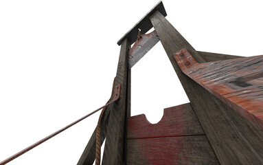 Guillotine used on white background