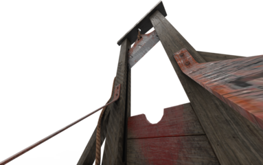 Guillotine used on white background