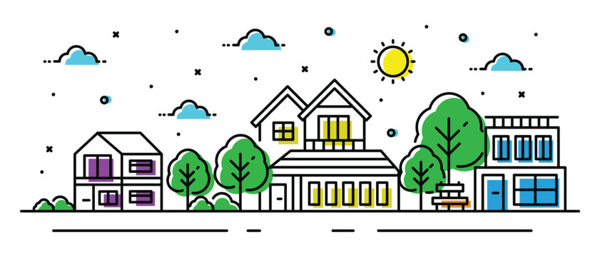 Home line illustration design