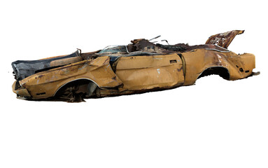 crushed car wreck