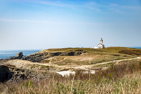 France, Morbihan, Belle-Ile-en-Mer, Pointe des Poulains Lighthouse