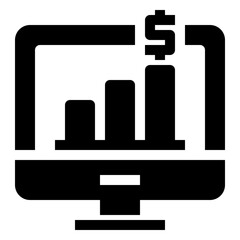 Icon Financial Presentation With Style Glyph