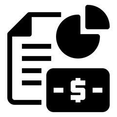 Financial Report Icon Glyph