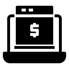 Online Finance Icon Glyph