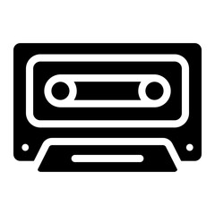 cassette glyph icon