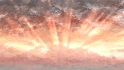 Colorful sunset with clouds in the evening, clouds in dusk sky