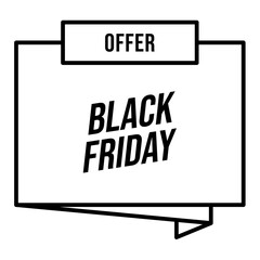 black friday offer board icon outline