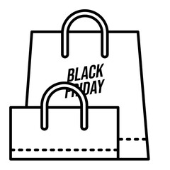  shopping bag black friday icon outline