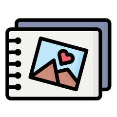 wedding album icon outline color