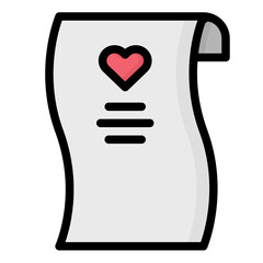 wedding invitation icon outline color