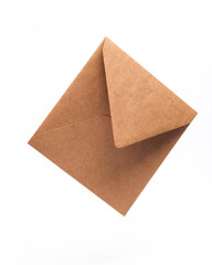Craft envelope levitates on a white background