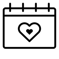  wedding date icon outline