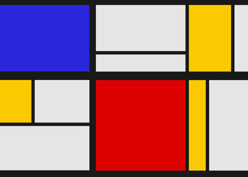 Combination Forms Inspired By Mondrian. Neoplasticism, Bauhaus Style