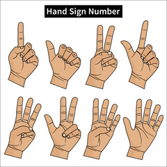 set of hand gestures number 