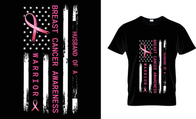 HUSBAND OF ABREAST CANCER AWARENESS WARRIOR.T SHIRT DESIGN TAMPLETE.