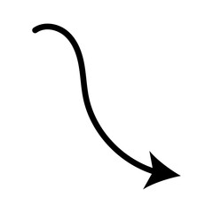 Hand Arrow Pointing Direction Line Icon. Simple Doodle Stroke Arrow Vector.